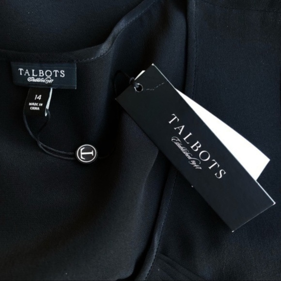 Talbots Ostrich Feather NWT Sequin Silk Black Sheer Sleeveless Blouse 👚 - Picture 7 of 12